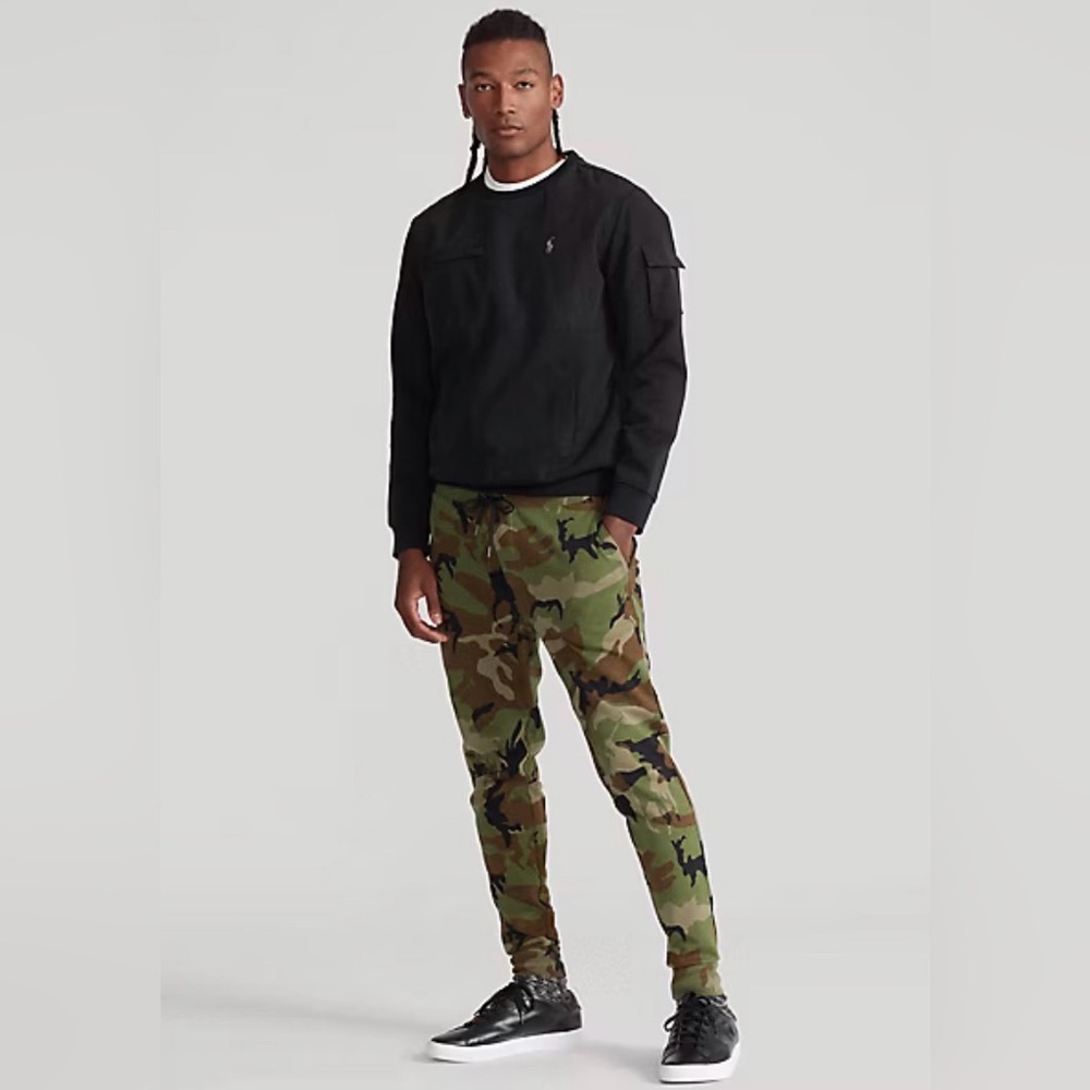 🆕 Polo Ralph Lauren Men’s Polo Player Camo Double Knit Jogger Pants. Green, 2XL - Picture 11 of 12